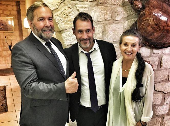 Tom Mulcair, son épouse et Cédric Hédiard